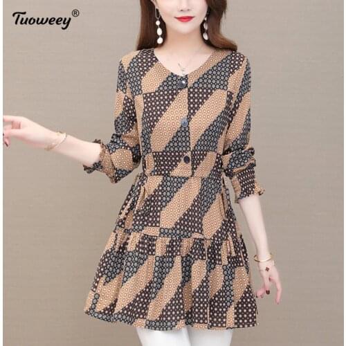 Summer style Womens Tunics Plus Size 5XL floral tShirt Ruffle Womens Tops and Blusas Mujer De Moda 2021 long sleeve tops