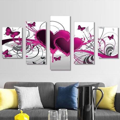 Love and love 5D Diamond DIY Paintings Five Connected Pieces Paste all diamonds Diamond Painting Room Home Decoration