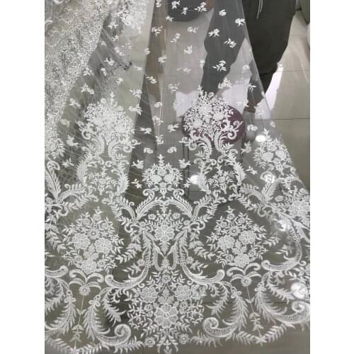Nigerian tulle lace fabric French Net Lace Fabric SYJ-7818 embroidery mesh fabric