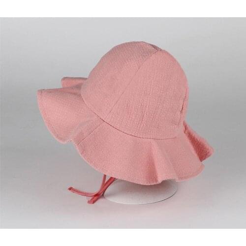 Korean Kids Foldable Bucket Hat Solid Color Wide Brim Beach UV Protection Sunscreen Fisherman Cap Toddler Boys Girls Hats