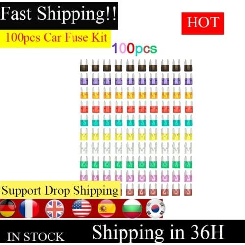 100PCS Micro Mini Small Blade Fuse Auto Car Truck Motorcycle SUV FUSES 2A 3A 5A 7.5A 10A 15A 20A 25A 30A 35A