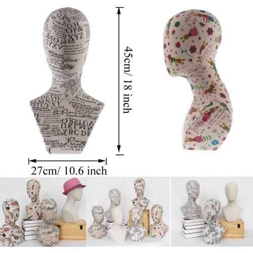 Wig Head Stand Cork Canvas Block, Durable and Sturdy Mannequin Head for Wigs Making Display Salon DIY Accessories, 21 Inches