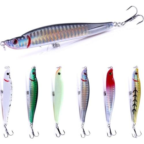 1PC Pencil Fishing Lure 9.5cm/16g 3D Eye Hard Bait Treble Hooks Bass Crankbait Fishing Tackle