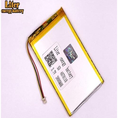 Plug 1.0-3P 3.7v 4070110 3800mah tablet pc 7 inch MP4 MP5 Li-Polymer Li-Ion Lipo Lithium Battery