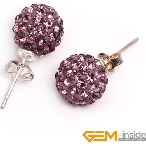10mm Micro Pave CZ Disco Ball Crystal Rhinestones Beads Earring Jewelry For Women Gifts Charm Earring Chritsmas Party Women Gift