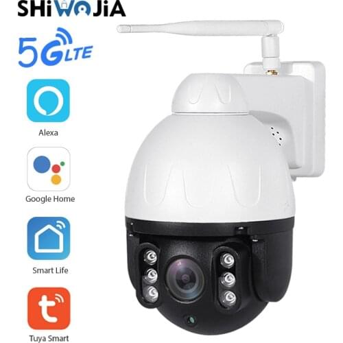SHIWOJIA 5G IP Camera Outdoor PTZ 4X Digital Zoom Surveillance CCTV Camera IR Night 1080P Home Security Dome Camera