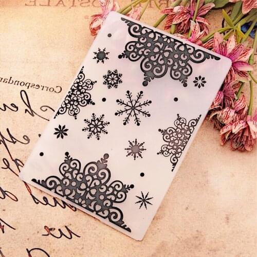 Snow bud silk paper Embossing folders Plastic Scrapbooking DIY Template Fondant Cake Photo Album Card Making Easter gift
