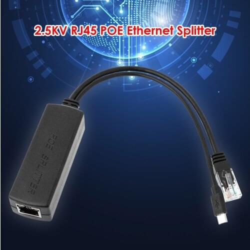 Power Over Splitter 2.5KV POE Set 48V to 5V Micro USB Outdoor Sightseeing Accessories Ethernet Module for IP Camera