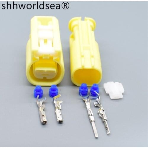 Shhworldsea auto socket 2pin female male1.0mm waterproof connector 7C82-5524-70