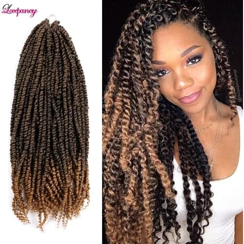 Lovepancy Passion Twist Crochet Hair 24 Inch Brown Ombre Spring Twist Hair Pre-looped Synthetic Crochet Braids Hair Extensions
