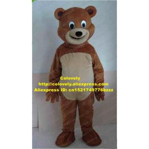 Vivid Classic Brown Teddy Bear Mascot Costume Mascotte With Big Black Eyes Small Black Round Nose Adult Size No.925 Free Ship