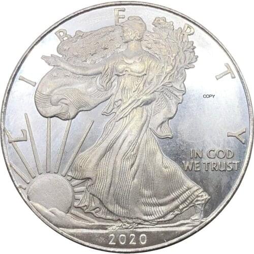 United States 1 Dollar American Silver Eagle Bullion Coin 2020 Plated Silver Commemorative Coin Copy coin