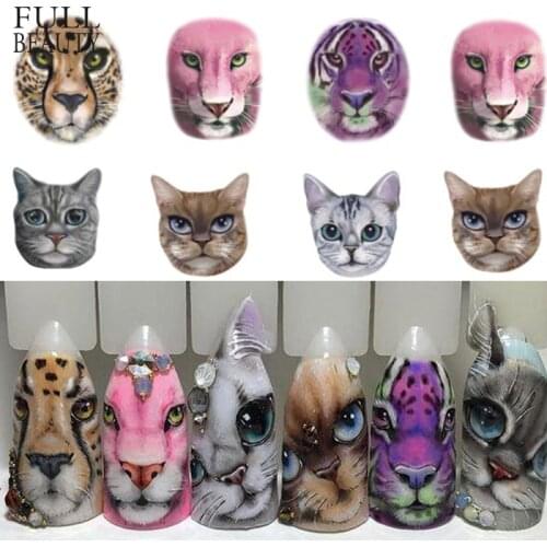 1 Sheets Nail Sticker Sexy Designs Anger Cat/Tiger/Leopard Slides for Water Transfer Temporary Tattoo Nail Decor CHSTZ455-501