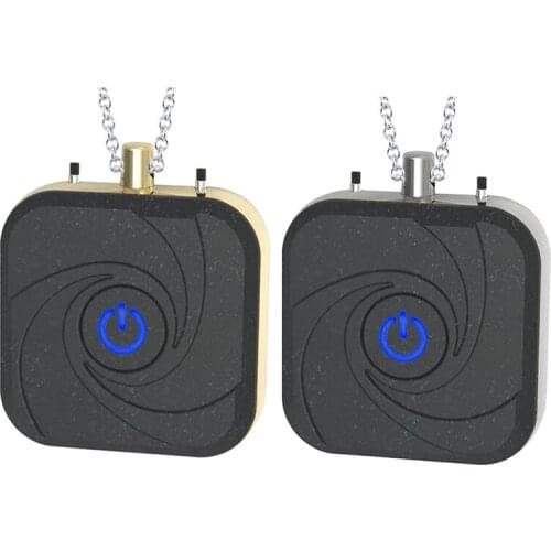 2 Pcs Mini 300MAh Battery Negative Ion Necklace Hanging Air Purifier
