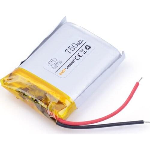 3.7V 750mAh 802735 Lipo Lithium Polymer Rechargeable Battery For phone Camera DVD E-book bluetooth headset