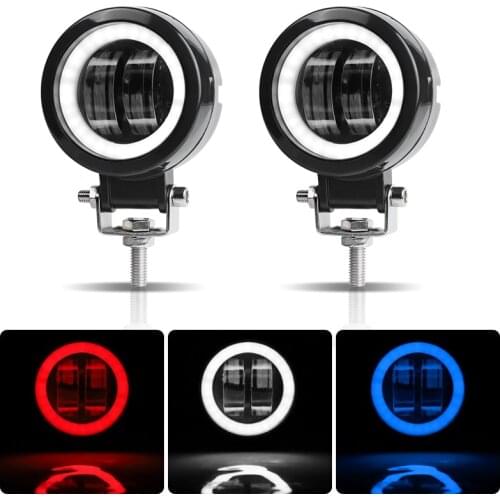 3 inch 7D Round Angel Eyes LED Work light Spotlights Motorcycle Offroad Truck Driving Car Bicycle light faretti led moto 12V 24V
