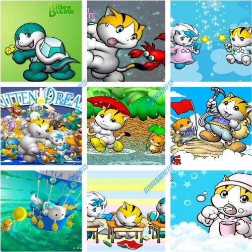 Diy 5d Diamond Painting Cross Stitch Kits Mosaic Diamond Embroidery Full Baby Kids Home Decor Cartoon Cat Character Crafts