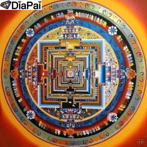 DiaPai 5D DIY Diamond Painting 100% Full Square/Round Drill "Religious Mandala" Diamond Embroidery Cross Stitch 3D Decor A23900
