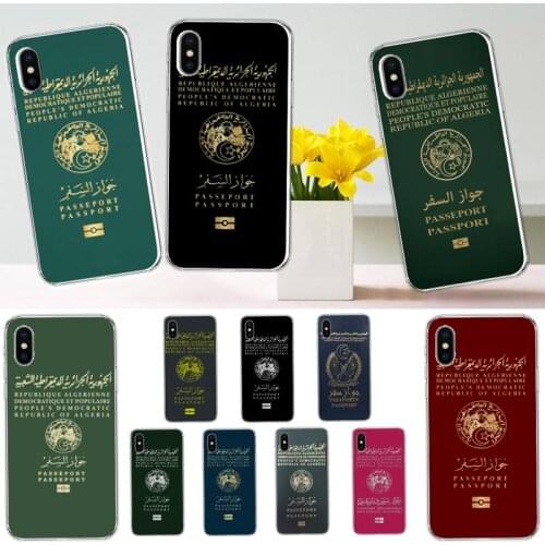 Algerian Algeria Passport pattern Phone Case for iPhone 11 12 mini pro XS MAX 8 7 6 6S Plus X 5S SE 2020 XR luxury shell coque