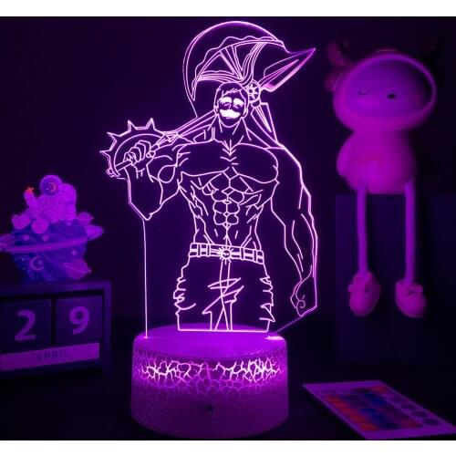 Anime Seven Deadly Sins Escanor 3D LED Lamp for Bed Room Decor Nightlight Kids Table Lamp Escanor Figure Dropshipping