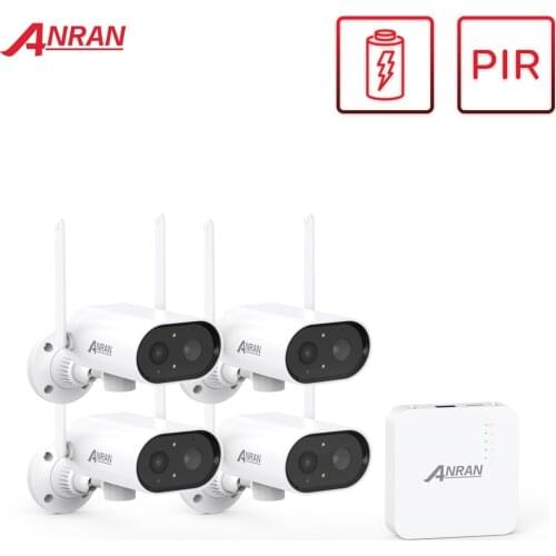 ANRAN 3MP Wireless CCTV Camera With Battery PTZ Caemra WiFi NVR Set PIR Smart Surveillance Wire-Free Security Camera System