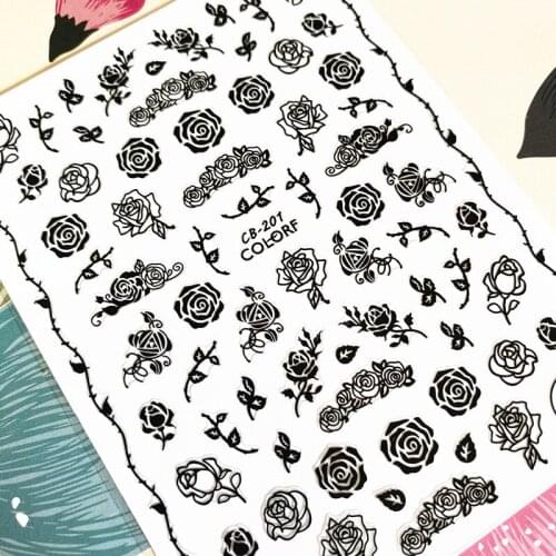 CB-201 Rose 3D Back glue Nail decal Nail sticker Nail decoration Nail art Nail tool Nail ornament