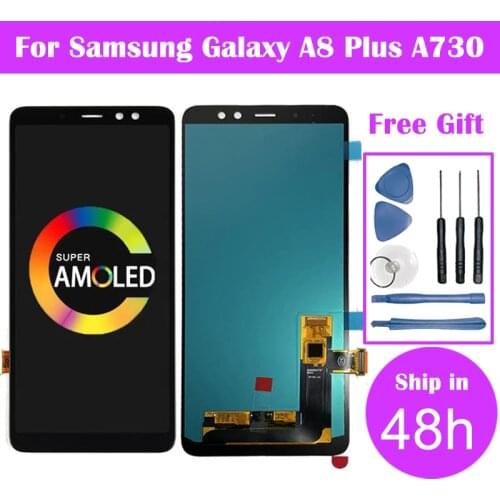 Black For SAMSUNG Galaxy A8 Plus Display A730 LCD Display With Touch Screen Digitizer Assembly Free Shipping