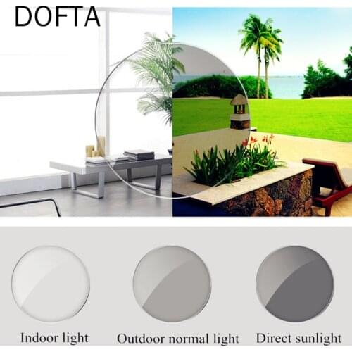 DOFTA Photochromic Optical Lenses 1.56 1.61 1.67 CR-39 Resin Aspheric Prescription Glasses Lenses Myopia Lens Lentes