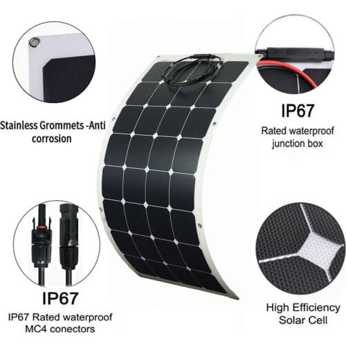 Photovoltaic Solars Panels 100W Sunpower Flexible Solar Panel 32PCS More Efficient Power Solar Cell 3.4/pcs 18V Kit Solares
