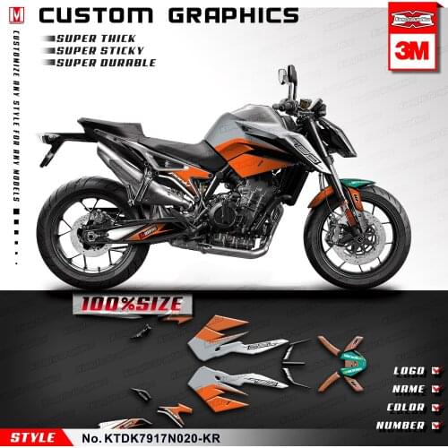 KUNGFU GRAPHICS Sport Bikes Stickers Vinyl Wraps for 790 2017 2018 2019 2020 No Seat Cowl Decals Style No. KTDK7917N020-KR