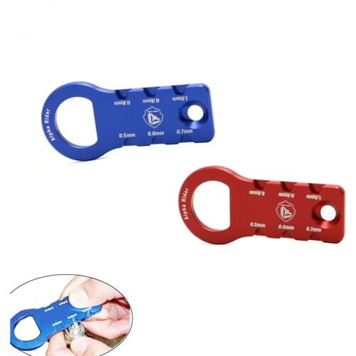 CNC Spark Plug Gap Tool Gauge 0.5mm 0.6mm 0.7mm 0.8mm 0.8mm 1.0mm For Honda MX ATV UTV Offroad Bottle Opener Frames Red Blue