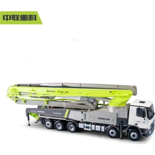 Exquisite 1:38 ZOOMLION 64X-6RZ Concrete Pump Truck Carbon Fiber Engineer Machinery Collectible Diecast Toy Model for Decoration