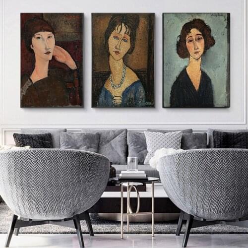 Classical Portrait Posters Picasso Amedeo Modigliani Artwork Collection Sketch Canvas Paintings Prints Home Decor Wall Picture