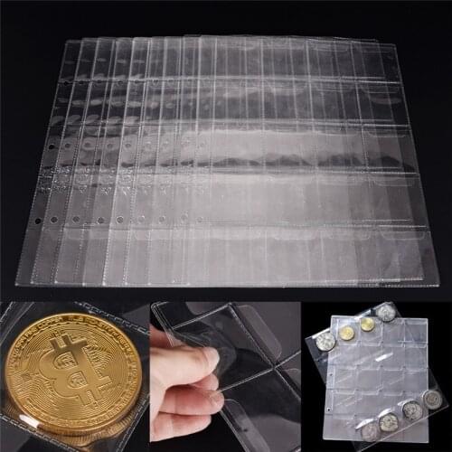 42 Pockets Classic Plastic Coin Holder Sheet Storage Collection Money Album Case