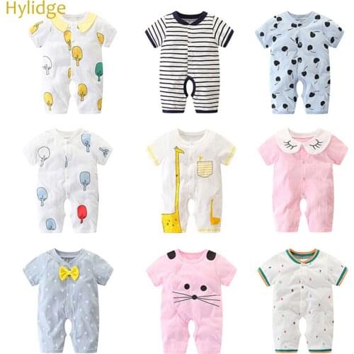 Hylidge Baby Girl Clothes Newborn 1 Month Summer Romper Infant Toddler Cotton Jumpsuit Girl Boy Onesie First Birthday Overalls