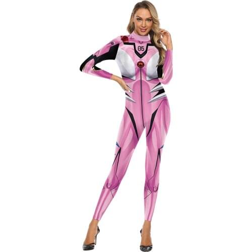 Anime EVA cosplay Costumes Women Sexy Bodysuit One-piece Swimsuit Female Halloween Jumpsuit Costume Bodysuit Party Dress