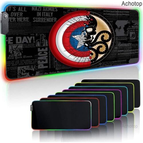 Anime LED Illumination Mouse Pad RGB Computer Mice Mat Large Mousepad for Desk Laptop Notebook Gaming Mouse Pad For Super Hero