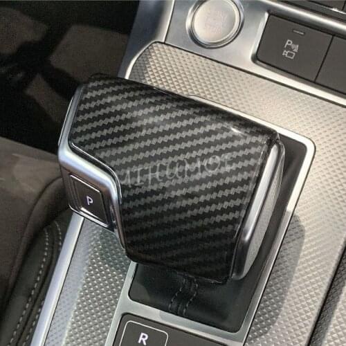 LHD Gear Shift Knob Cover Cap Trims For 2019 2020 Audi A6 (C8) A7 Q7 S6 RS6 S7 RS7 Carbon Fiber