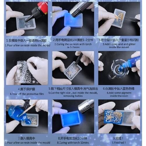 N7MF Epoxy Resin Filling Material White Water Ripple DIY Resin Sticker Jewelry Making Accessories