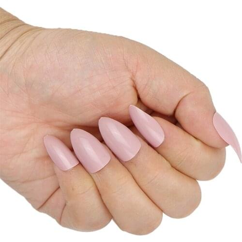 Natural Fake Nails Shiny False nail 100pcs Detachable tips for Nail Extension Manicure Art press on Fake False Nails