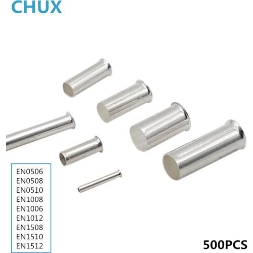 Bare Copper Ferrules Wire Copper Crimp Connector EN0508 EN1006 EN1012 EN1508 EN1512 1000PCS Non-Insulated Cord Pin End Terminal