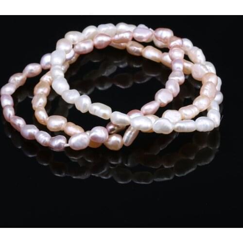 Irregular Natural Freshwater Rice-shaped Pearl Bracelet Charms For Women Romantic Love Gift