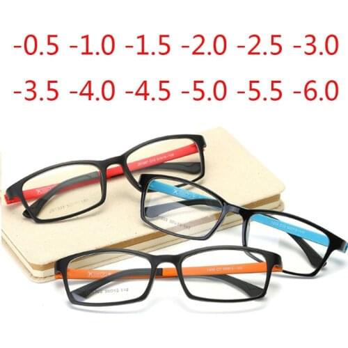 -0.5 -1 -1.5 -2 -2.5 To -4.5 -5.0 Prescription Myopia Glasses Finished Women Men Super Light Plastic Shortsighted Glasses