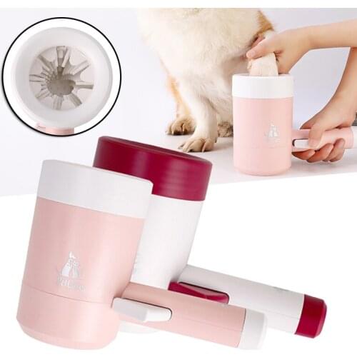 Portable Dog Paw Cleaner Soft Silicone Pet Feet Cleaner Bristles Groomings Supplies For Pet JS22