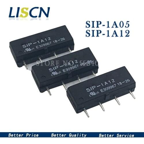 2pcs Reed Relay SIP-1A05 5V SIP-1A12 SIP-1A24 12V 24V 4PIN DIP DC5V / DC12V Relay