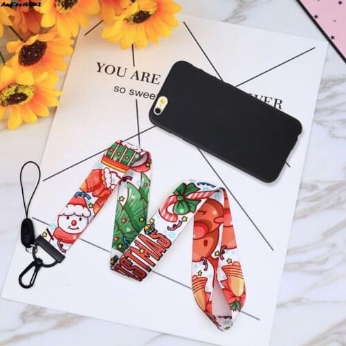 Santa Claus Phone Lanyard For Key ID Card Gym Mobile Phone Straps Usb Badge Holder Neck Strap Hang Rope For Kids Christmas Gift