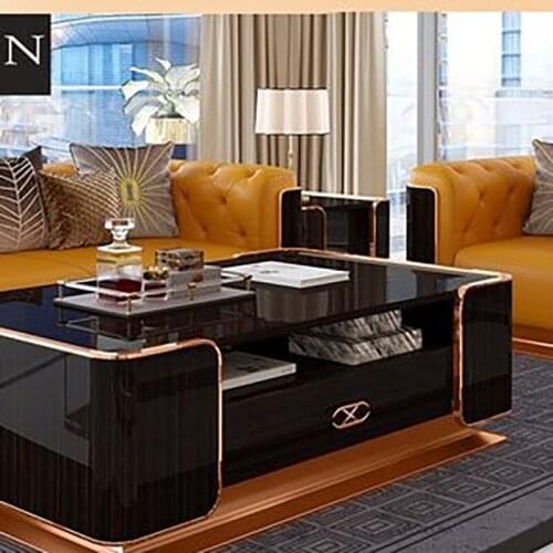 Light luxury TV cabinet coffee table combination set living room paint Hong Kong-style Italian-style Italian post-modern minimal