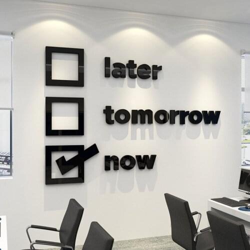 Modern Home English Alphabet Wall Decoration Creative Option Style Wall Decor Stickers Office Motivational Text Wall Sticker 3D