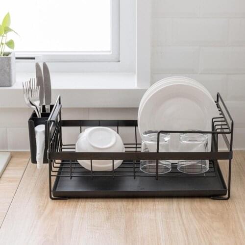 Kitchen Restaurant Dish Drainer Drying Rack Holder Plates Cup Tableware Bowl Shelf Classify Storage Basket
