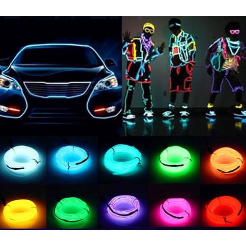 Luminous Costumes DIY Dance Clothes Flexible EL Wire Suits LED Strip Light up Glowing Product for Event Party 2M Length